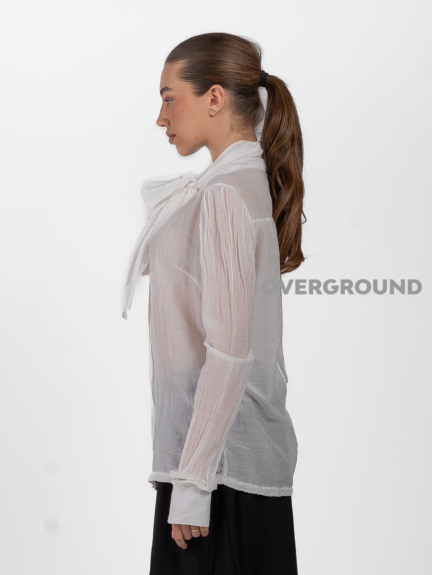 CAMICIA COLLO COREANA CON CHIUSURA ANNODATA - OVERGROUND STORE