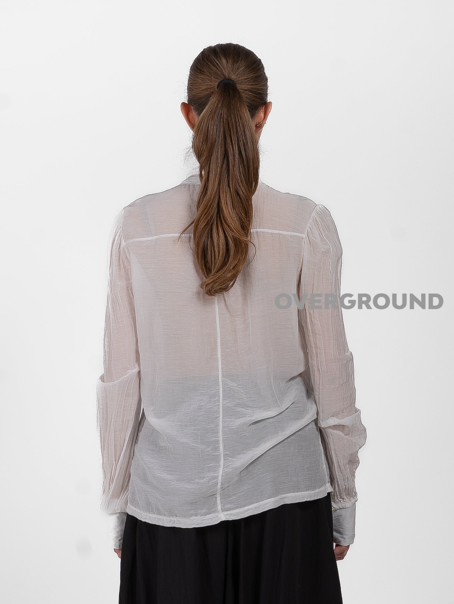 CAMICIA COLLO COREANA CON CHIUSURA ANNODATA - OVERGROUND STORE