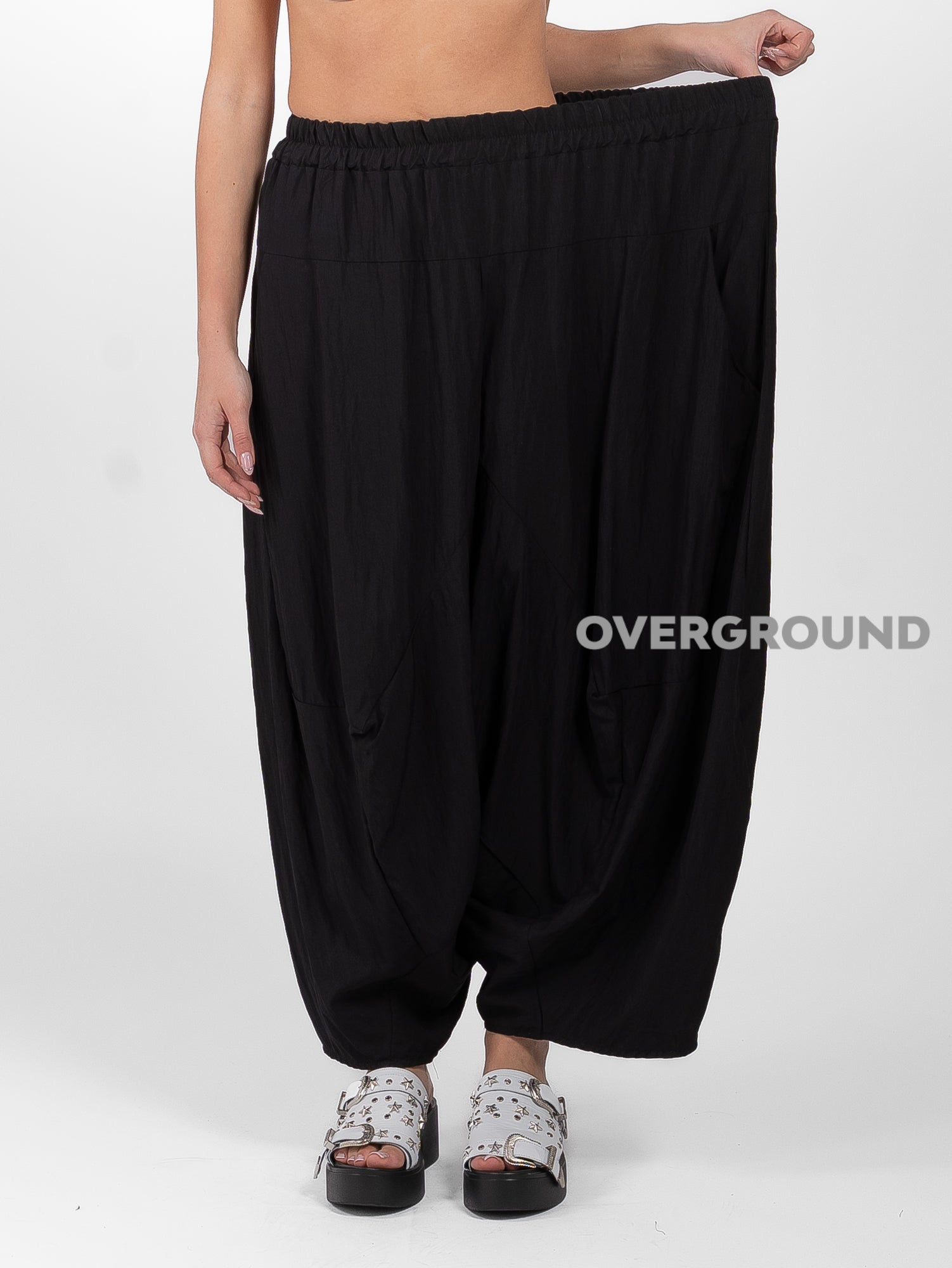 PANTALONE OVER CAVALLO BASSO LEGGERO GAMBULE LARGO - OVERGROUND STORE