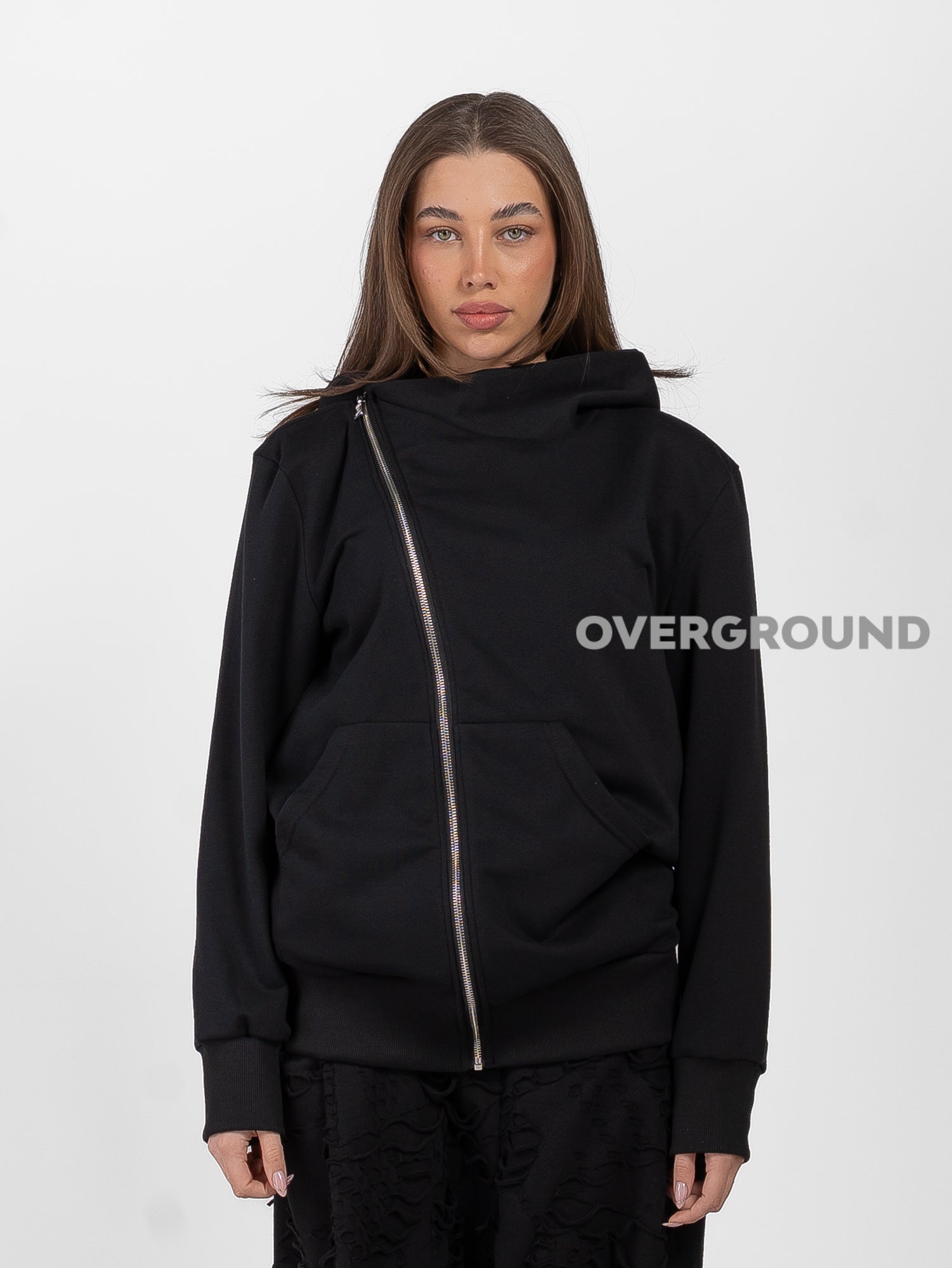 FELPA OVER CON CERNIERA TASVERSALE - OVERGROUND STORE