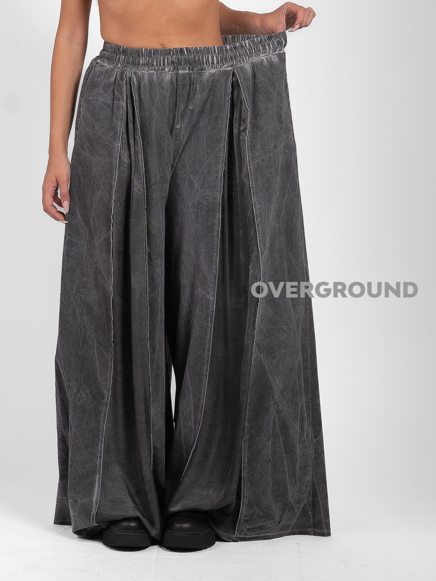 PANTALONE OVER DOPPIO TESSUTO CUCITURE FRONTALI