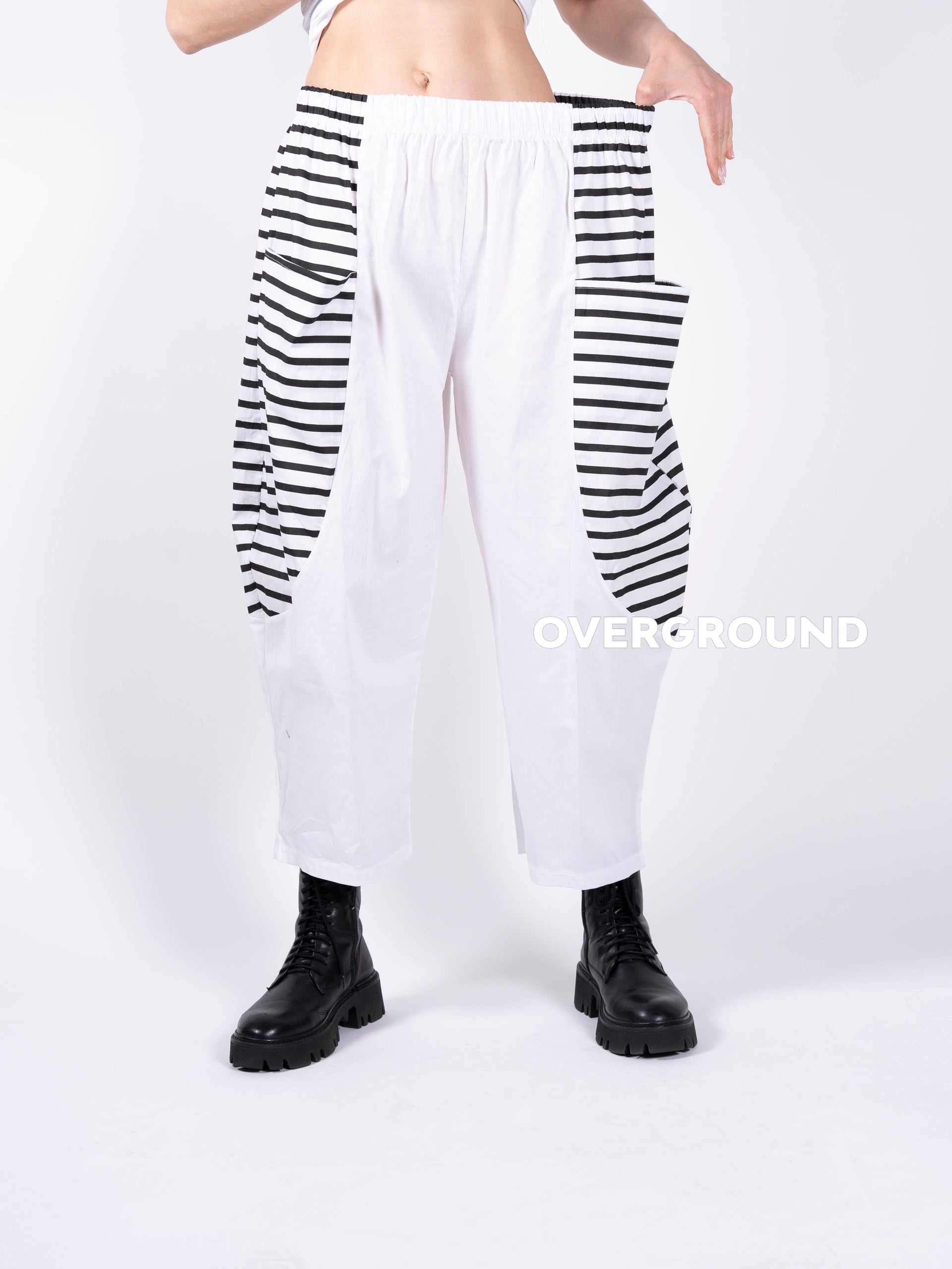 PANTALONE CAVALLO BASSO RIGATO - OVERGROUND STORE