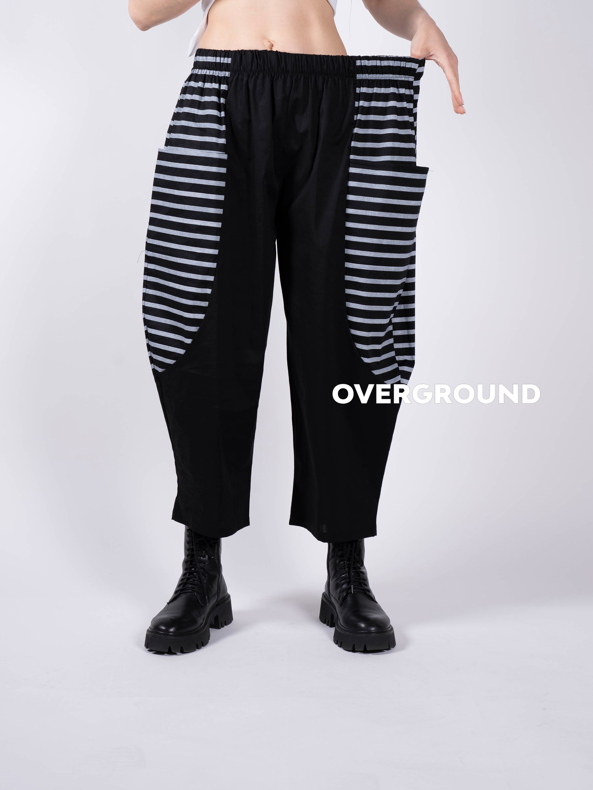 PANTALONE CAVALLO BASSO RIGATO - OVERGROUND STORE