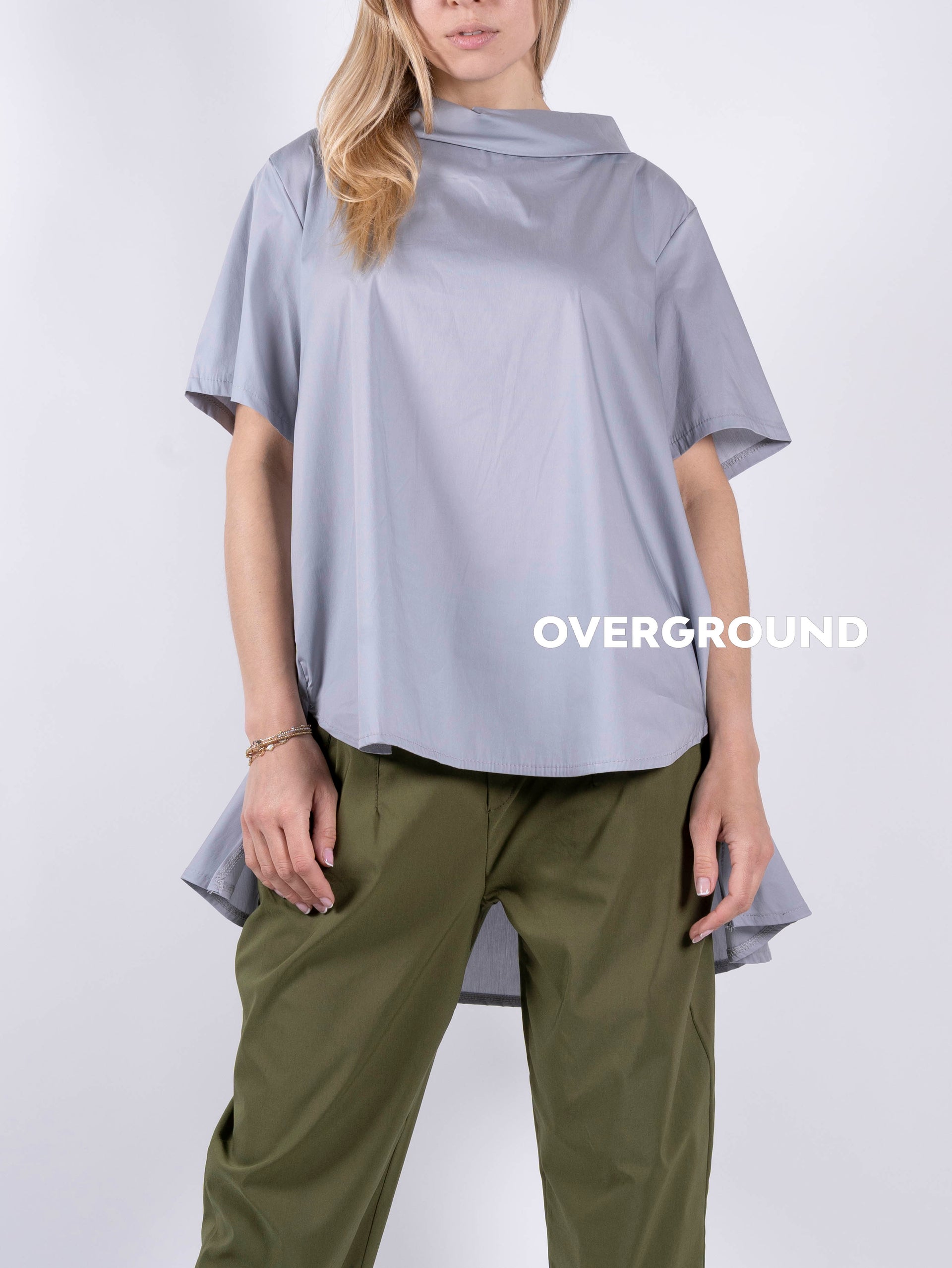 BLUSA OVER COLLO A BARCA - OVERGROUND STORE