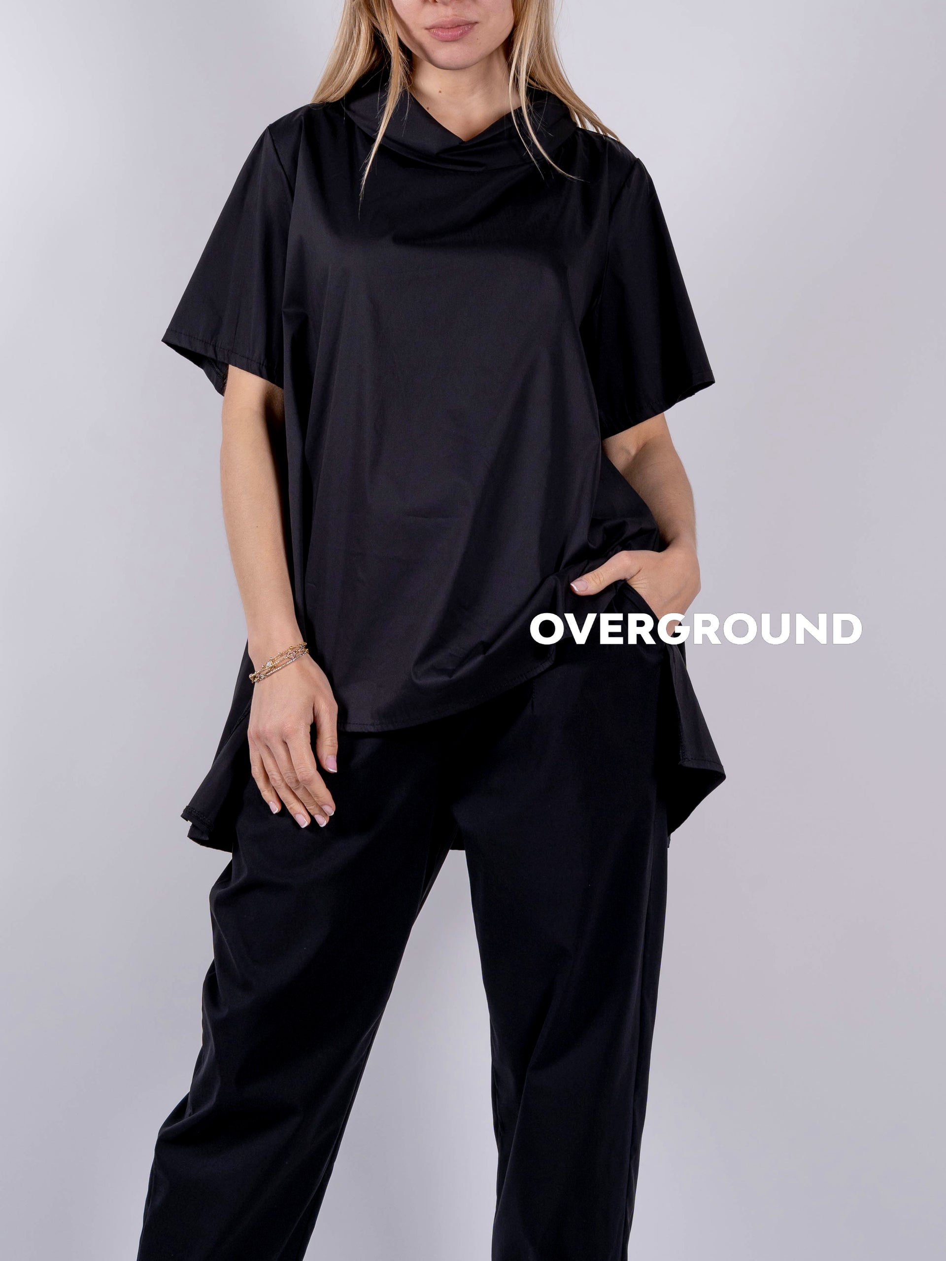 BLUSA OVER COLLO A BARCA - OVERGROUND STORE