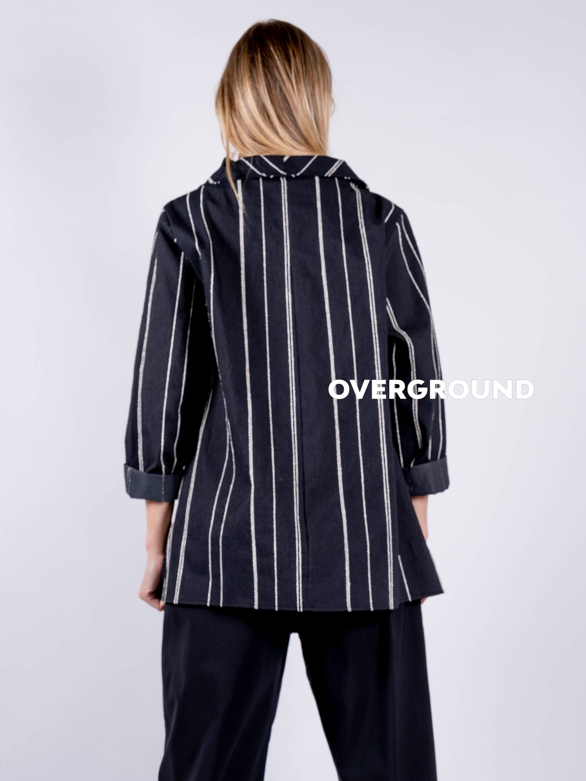 GIACCA RIGATA OVER CON DUE BOTTONI - OVERGROUND STORE