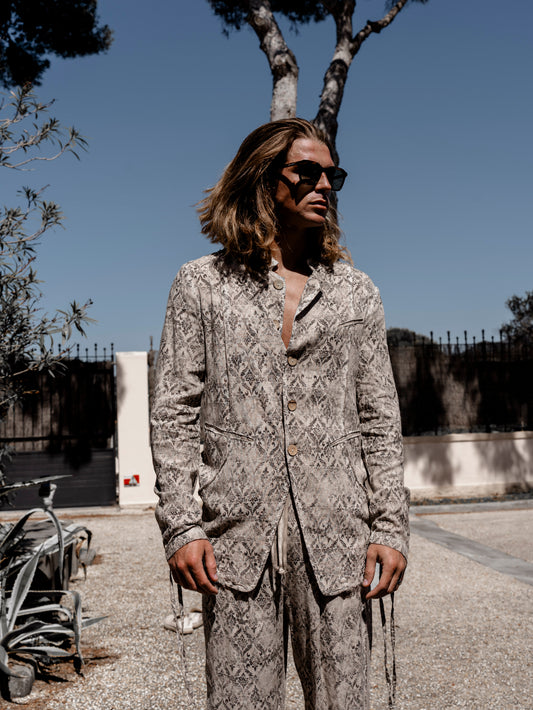 GIACCA LINO COLLO COREANA IN FANTASIA - OVERGROUND STORE
