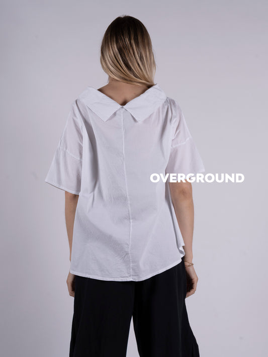 Blusa corta, collo a barca mezza manica