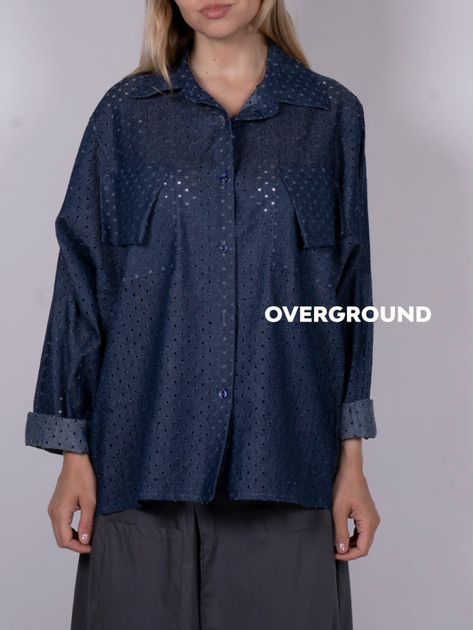 CAMICIA OVER JEANS TRAFORATA