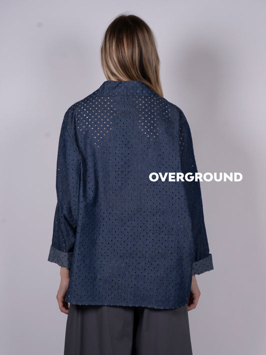 CAMICIA OVER JEANS TRAFORATA