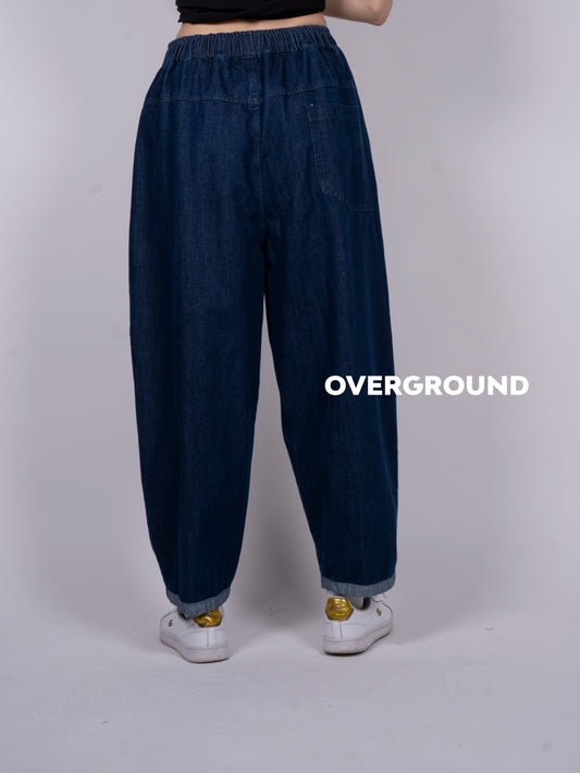PANTALONE JEANS OVER CON CUCITURE DAVANTI