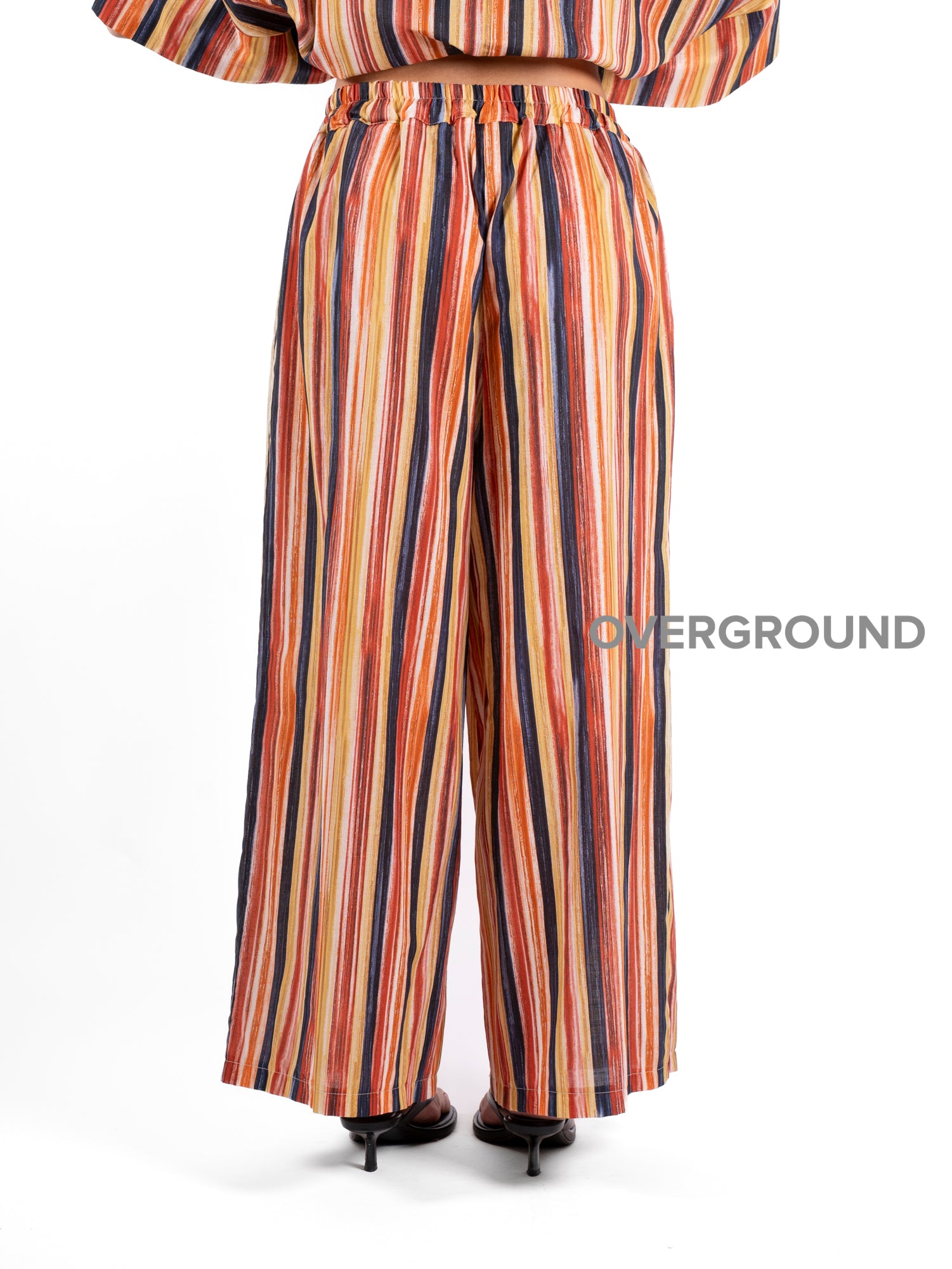PANTALONE OVER GAMBULE LARGO RIGATO - OVERGROUND STORE