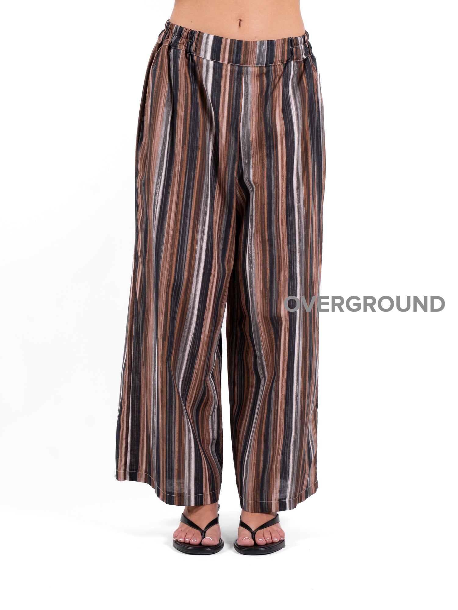 PANTALONE OVER GAMBULE LARGO RIGATO - OVERGROUND STORE
