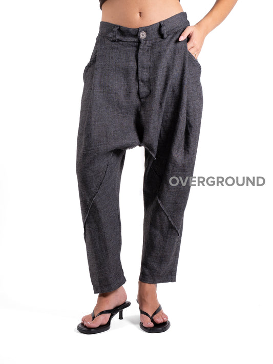 PANTALONE OVER LINO CON CUCITURE - OVERGROUND STORE