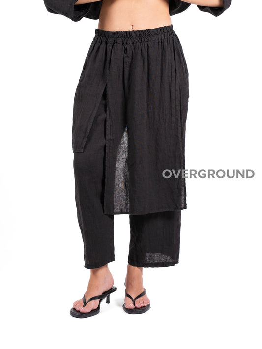 PANTALONE LINO OVER CON PATTINA - OVERGROUND STORE