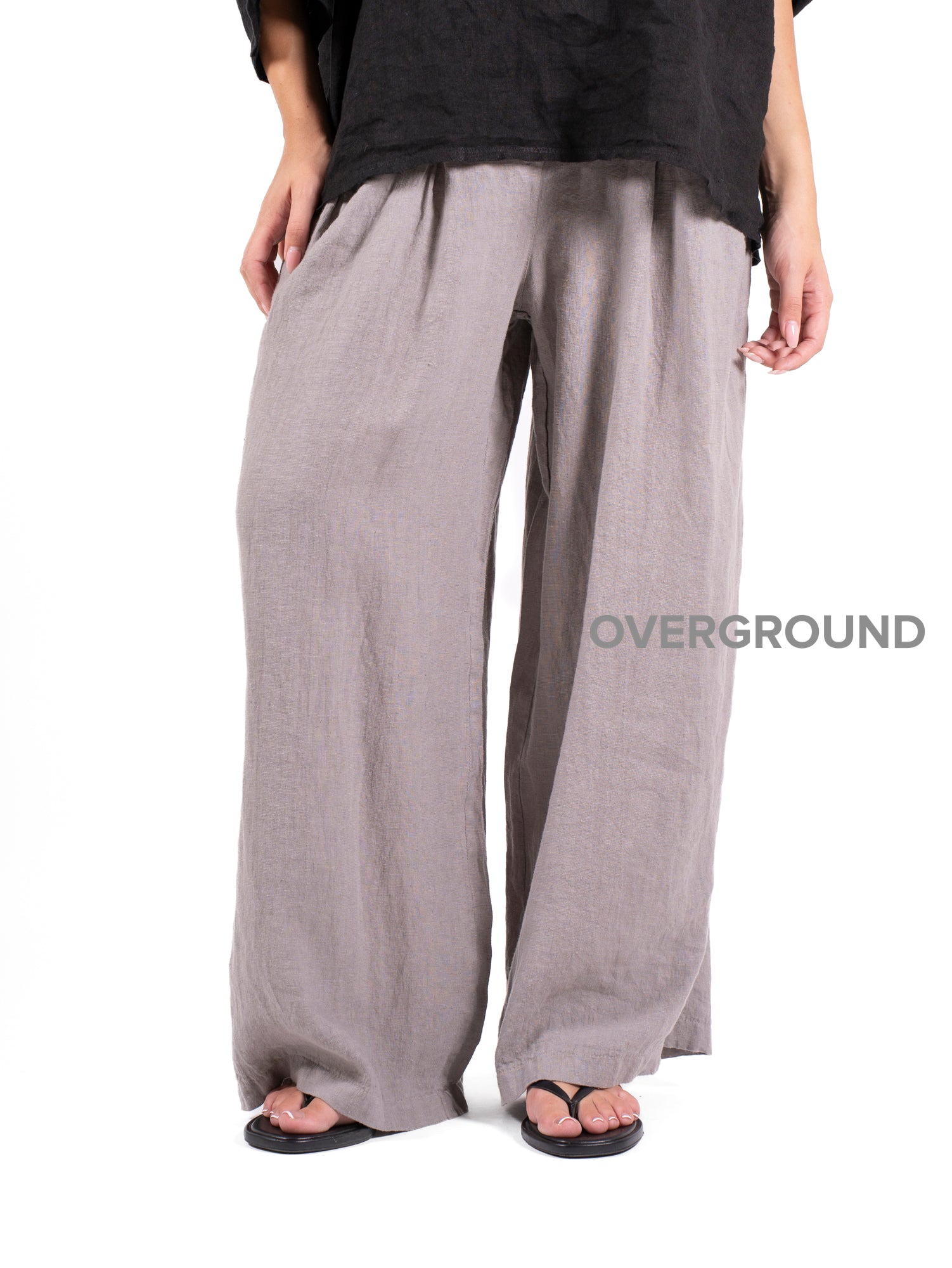 PANTALONE LINO OVER CON TASCHE DAVANTI - OVERGROUND STORE