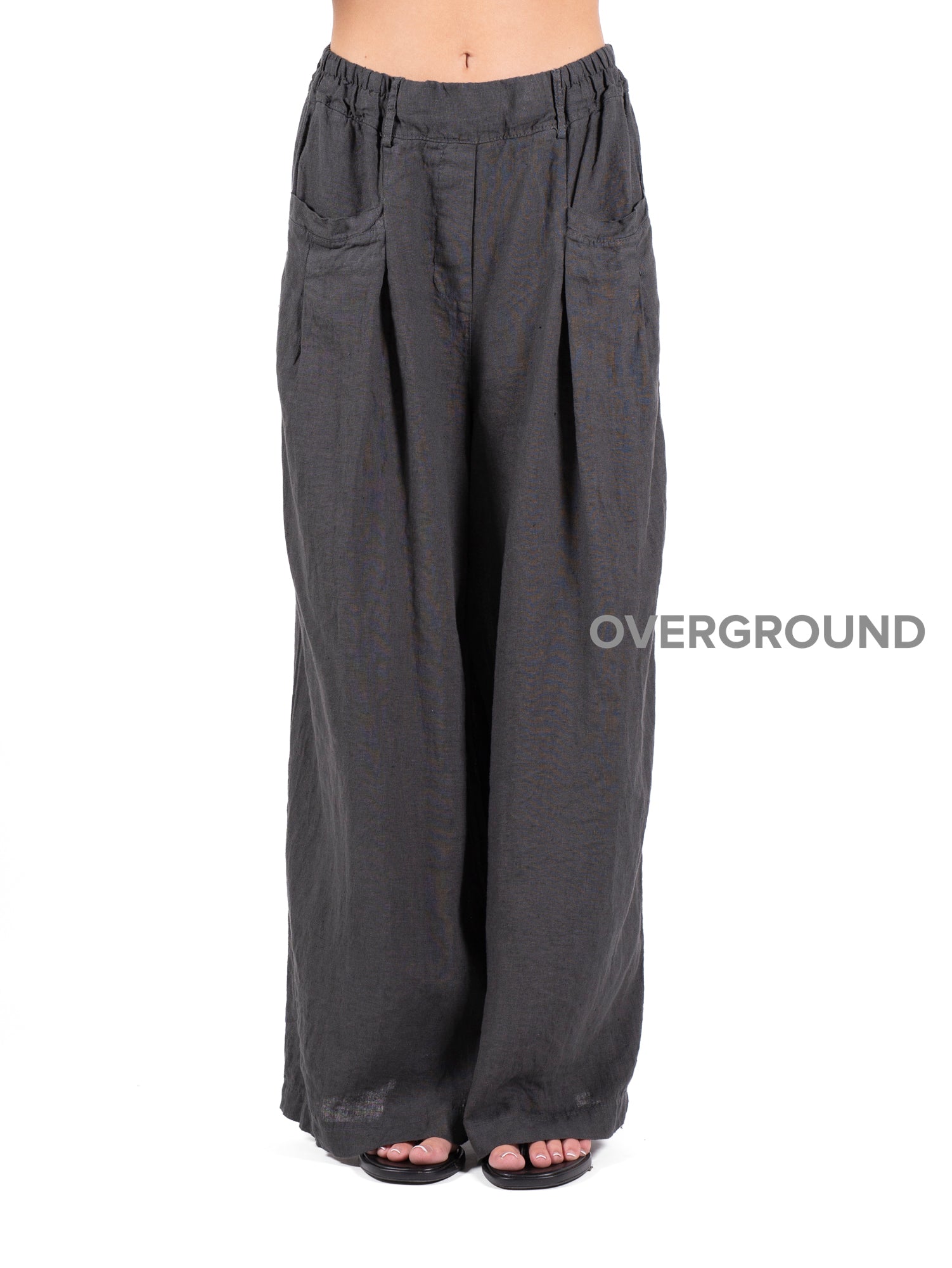 PANTALONE LINO OVER CON TASCHE DAVANTI - OVERGROUND STORE