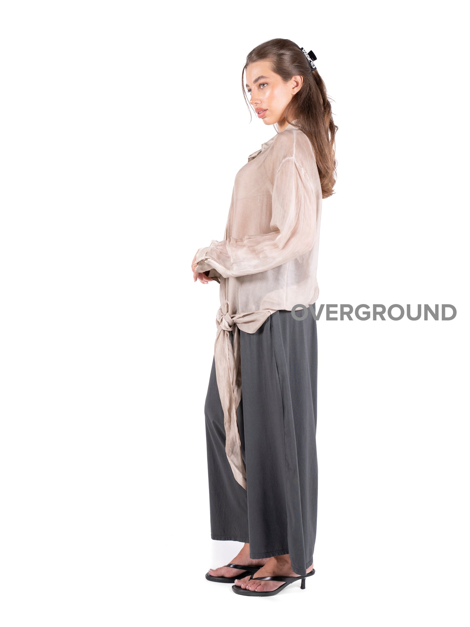 CAMICIA LUNGA OVER VELATA - OVERGROUND STORE