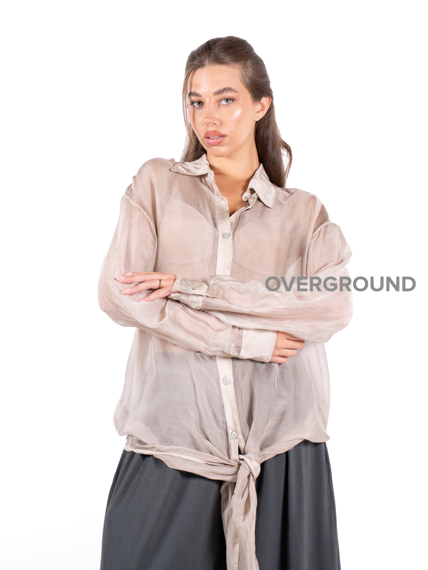 CAMICIA LUNGA OVER VELATA - OVERGROUND STORE
