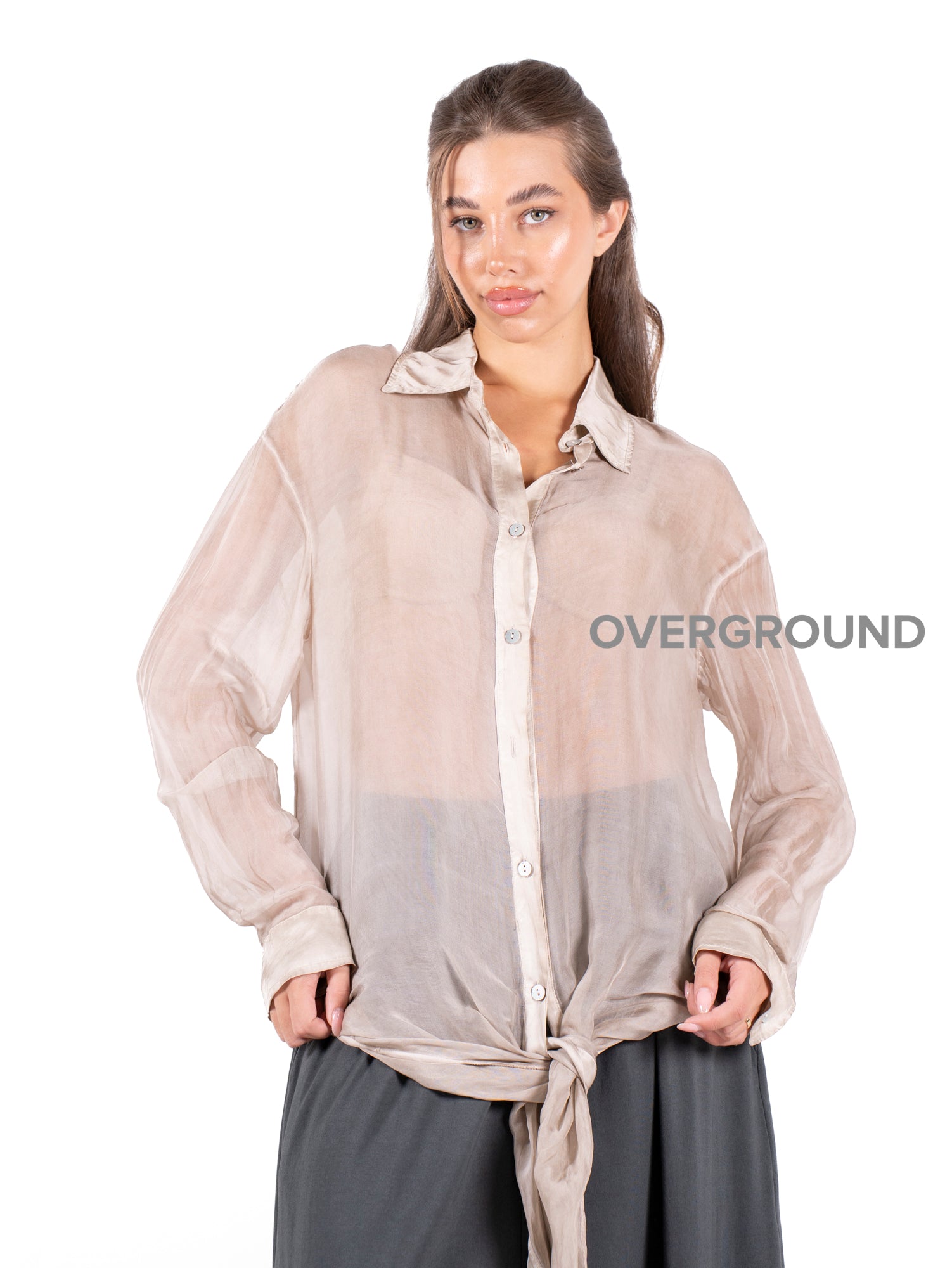 CAMICIA LUNGA OVER VELATA - OVERGROUND STORE