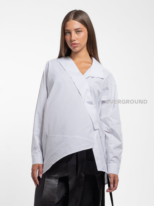 CAMICIA LARGA ASIMMETRICA COLLO SCIALLATO