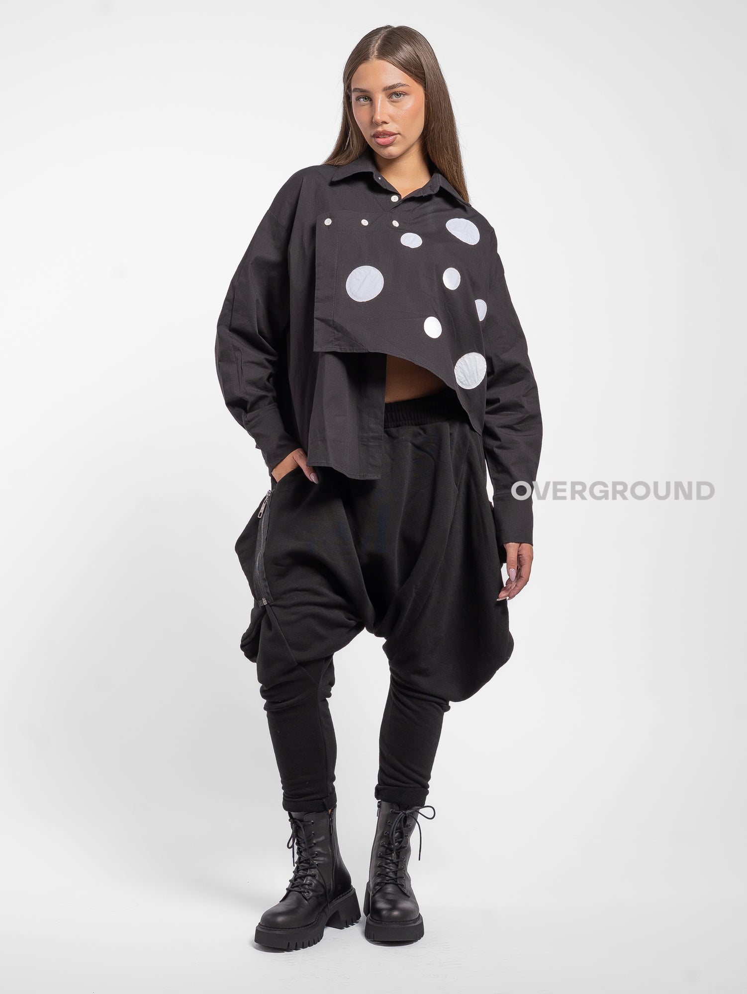 PANTALONE CAVALLO BASSO CON CERNIERE LATERALI - OVERGROUND STORE