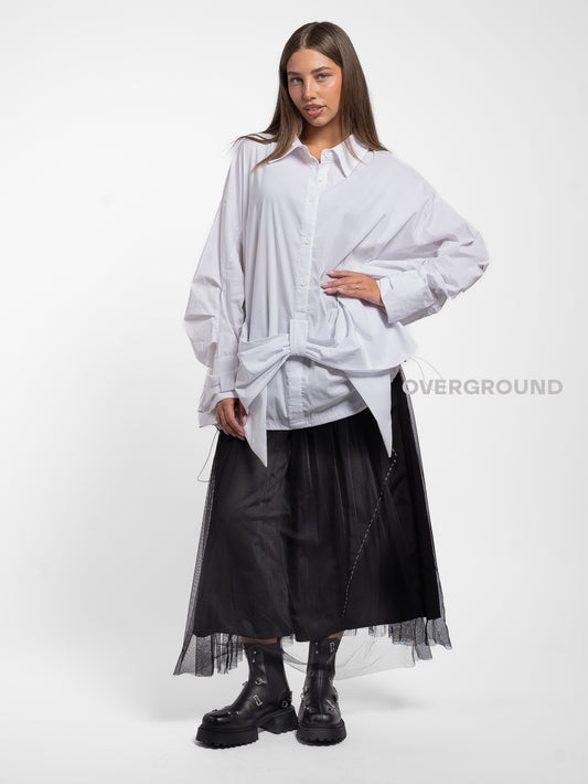 PANTALONE OVER CON BALZE E TULLE - OVERGROUND STORE