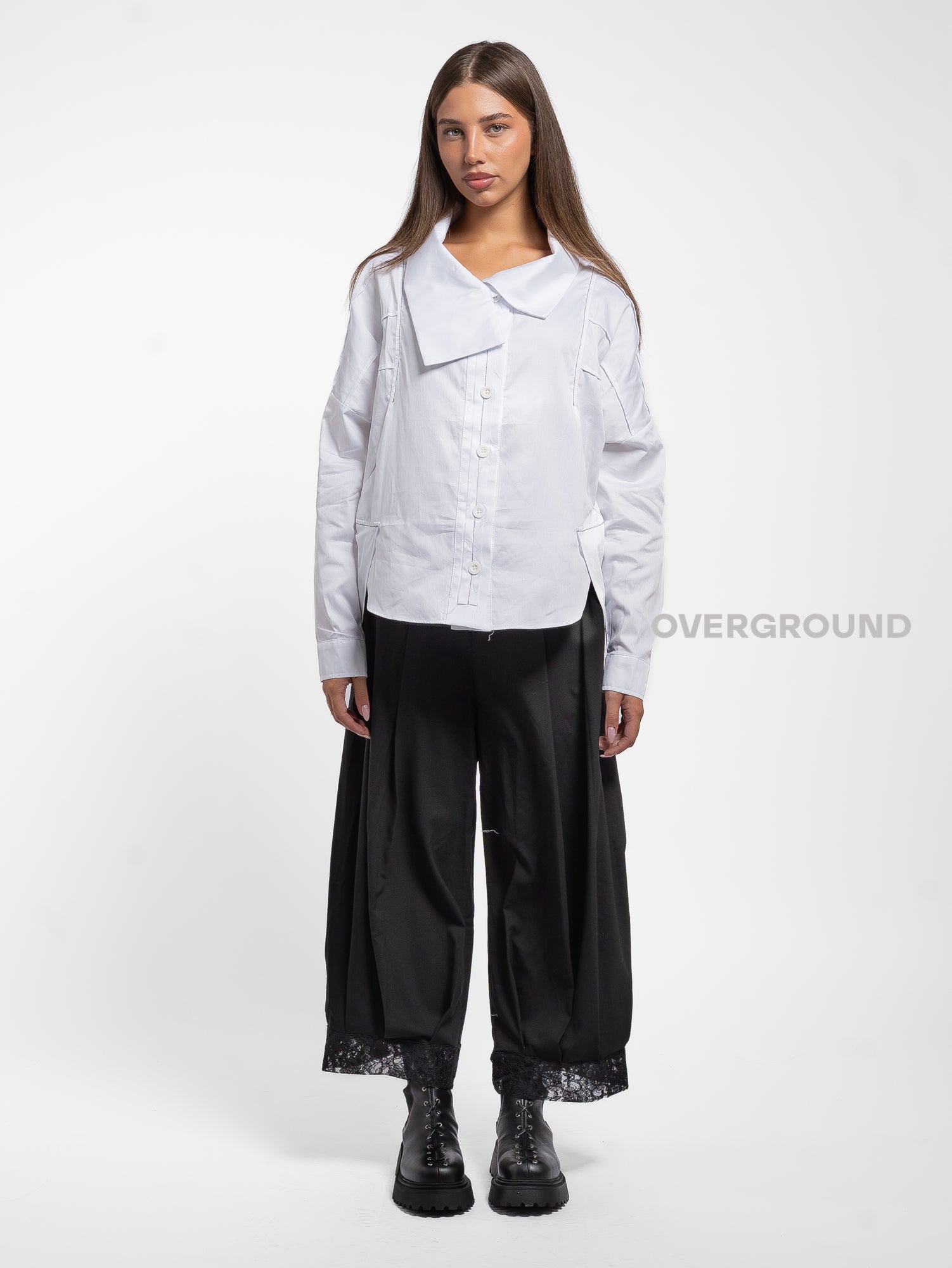 CAMICIA OVER LARGA COLLO A BARCA - OVERGROUND STORE
