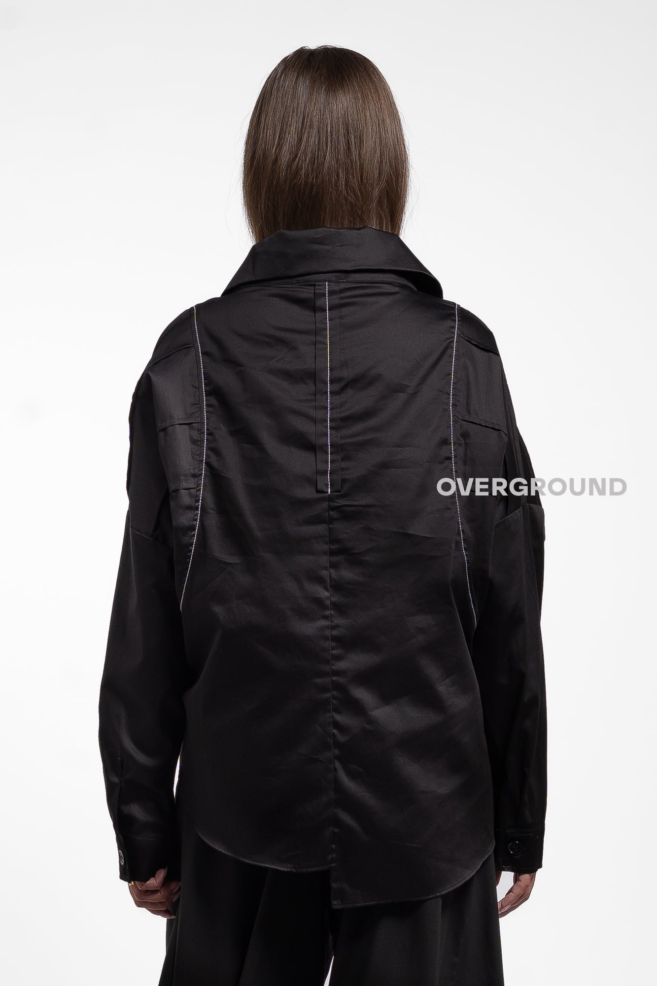 CAMICIA OVER LARGA COLLO A BARCA - OVERGROUND STORE