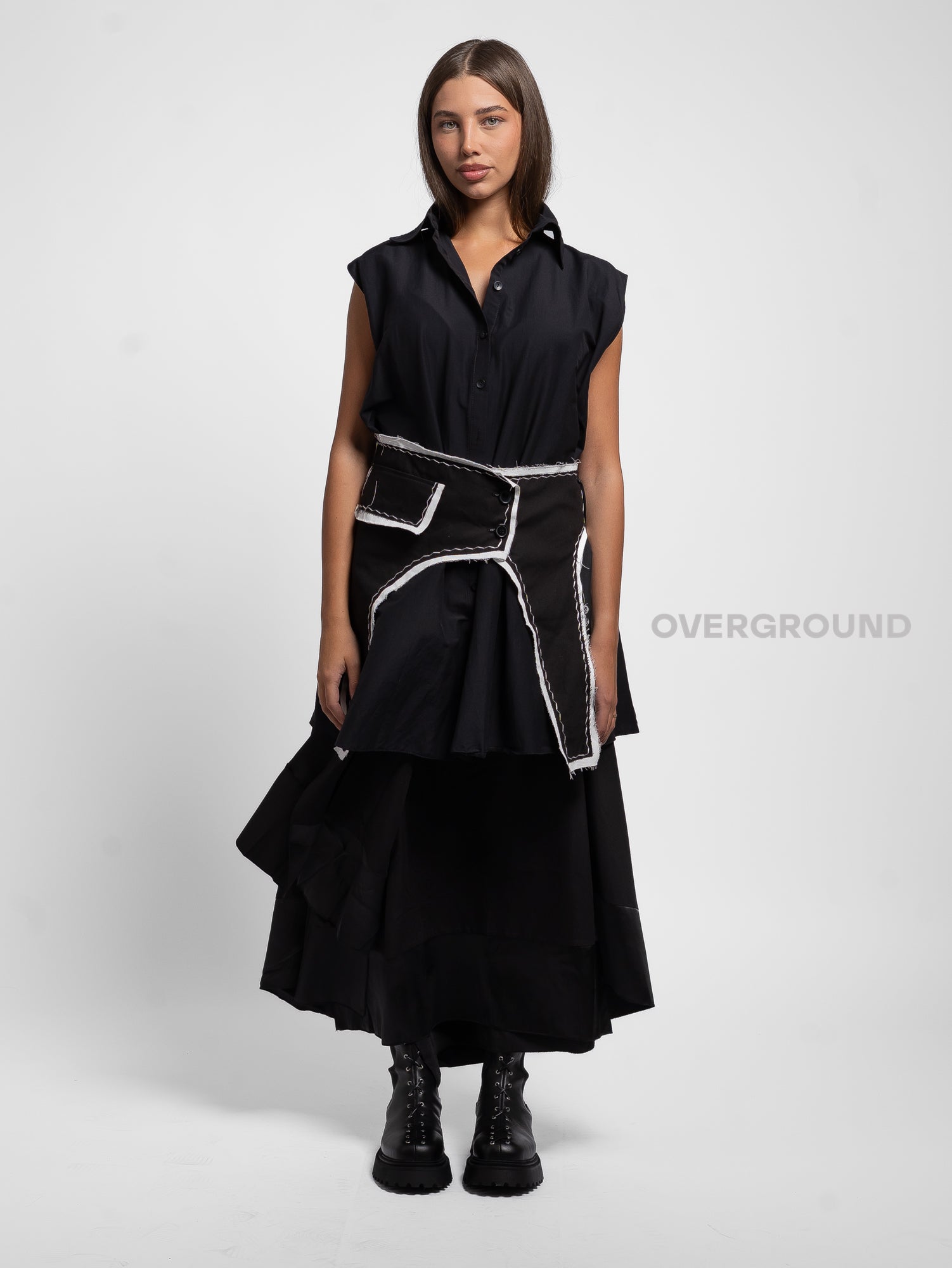 CAMICIA OVER SMANICATA CON BALZA AGGANCIATA - OVERGROUND STORE