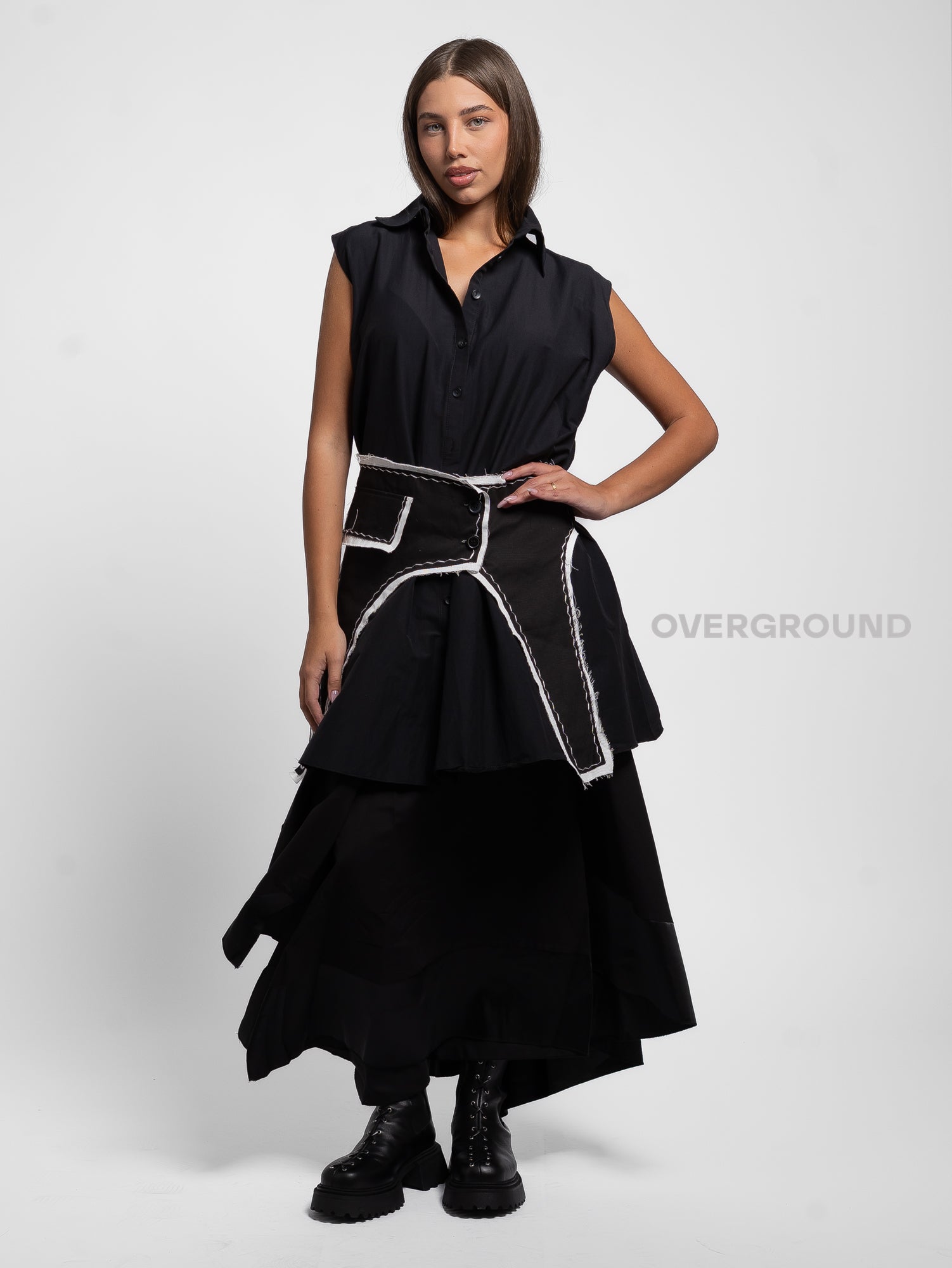 CAMICIA OVER SMANICATA CON BALZA AGGANCIATA - OVERGROUND STORE