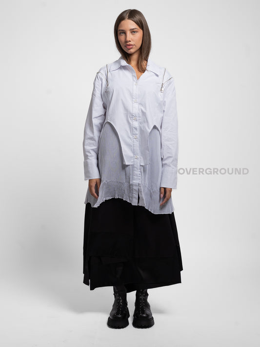 CAMICIA OVER CON CERNIERE E PIEGHE DAVANTI - OVERGROUND STORE