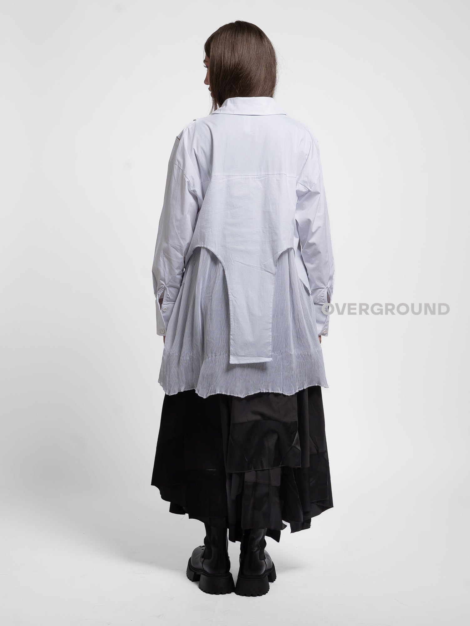 CAMICIA OVER CON CERNIERE E PIEGHE DAVANTI - OVERGROUND STORE