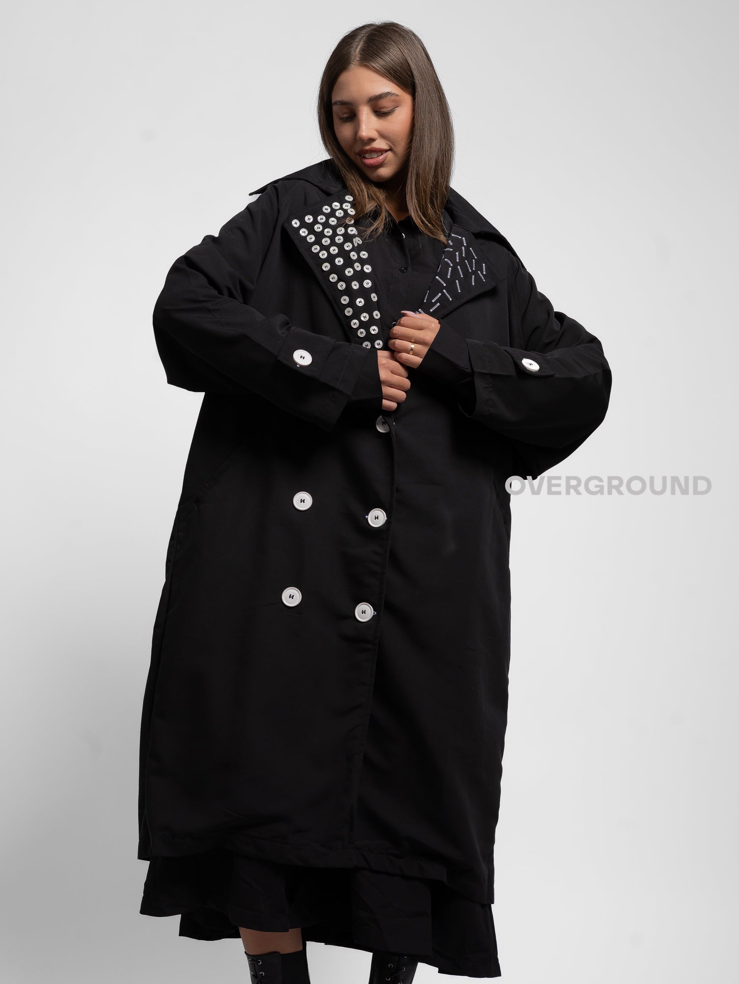 TRENCH OVER CON ABBOTTONATURA DOPPIO PETTO - OVERGROUND STORE