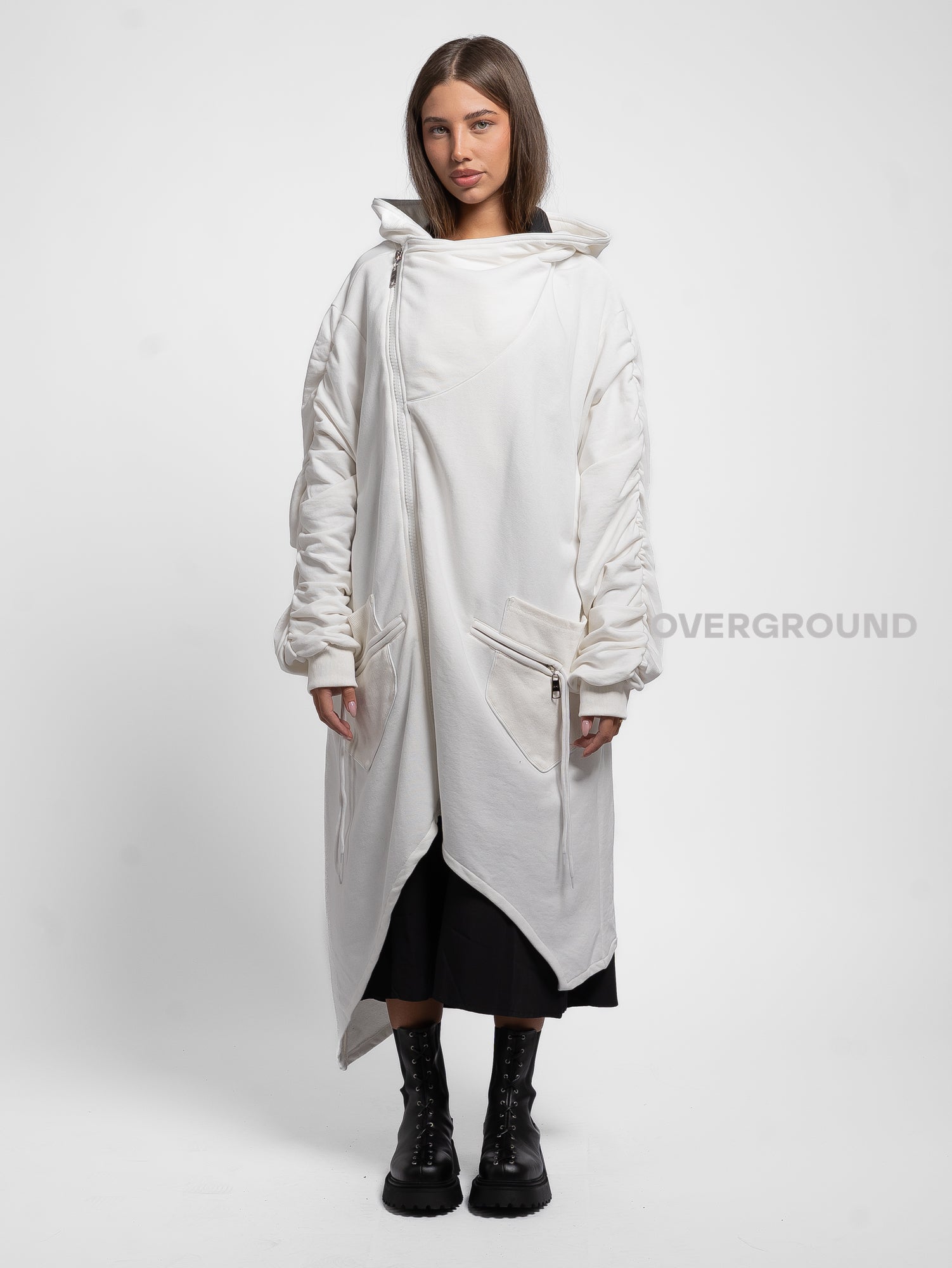 TRENCH FELPA LUNGA CON CERNIERA ASIMMETRICA - OVERGROUND STORE