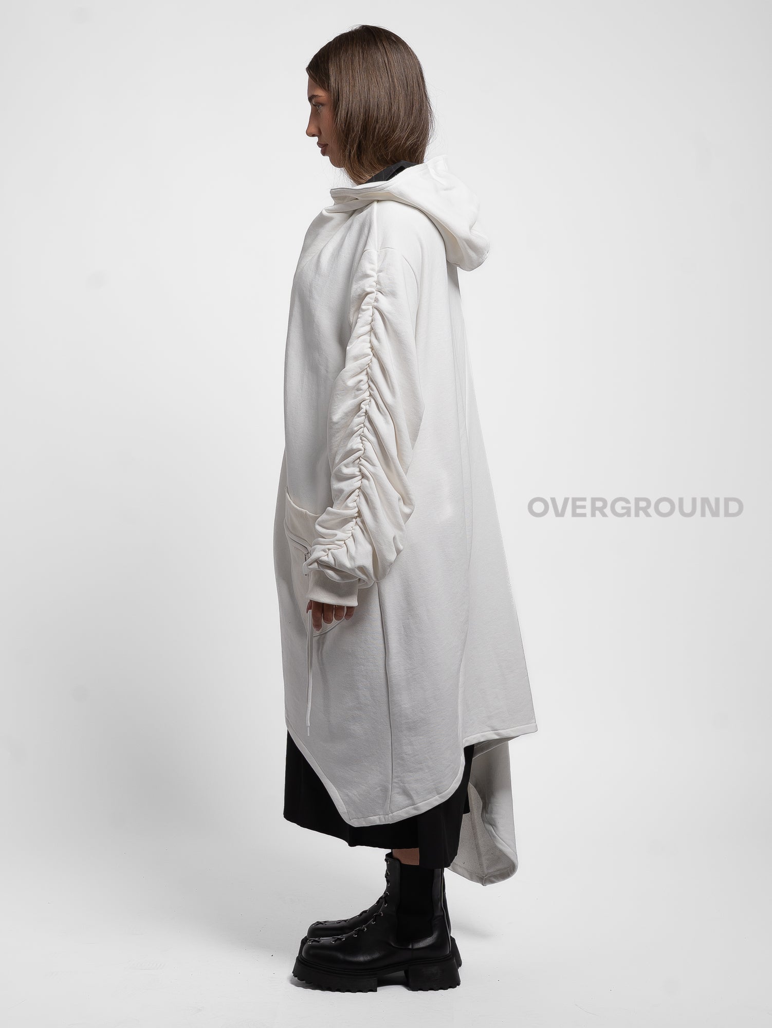 TRENCH FELPA LUNGA CON CERNIERA ASIMMETRICA - OVERGROUND STORE