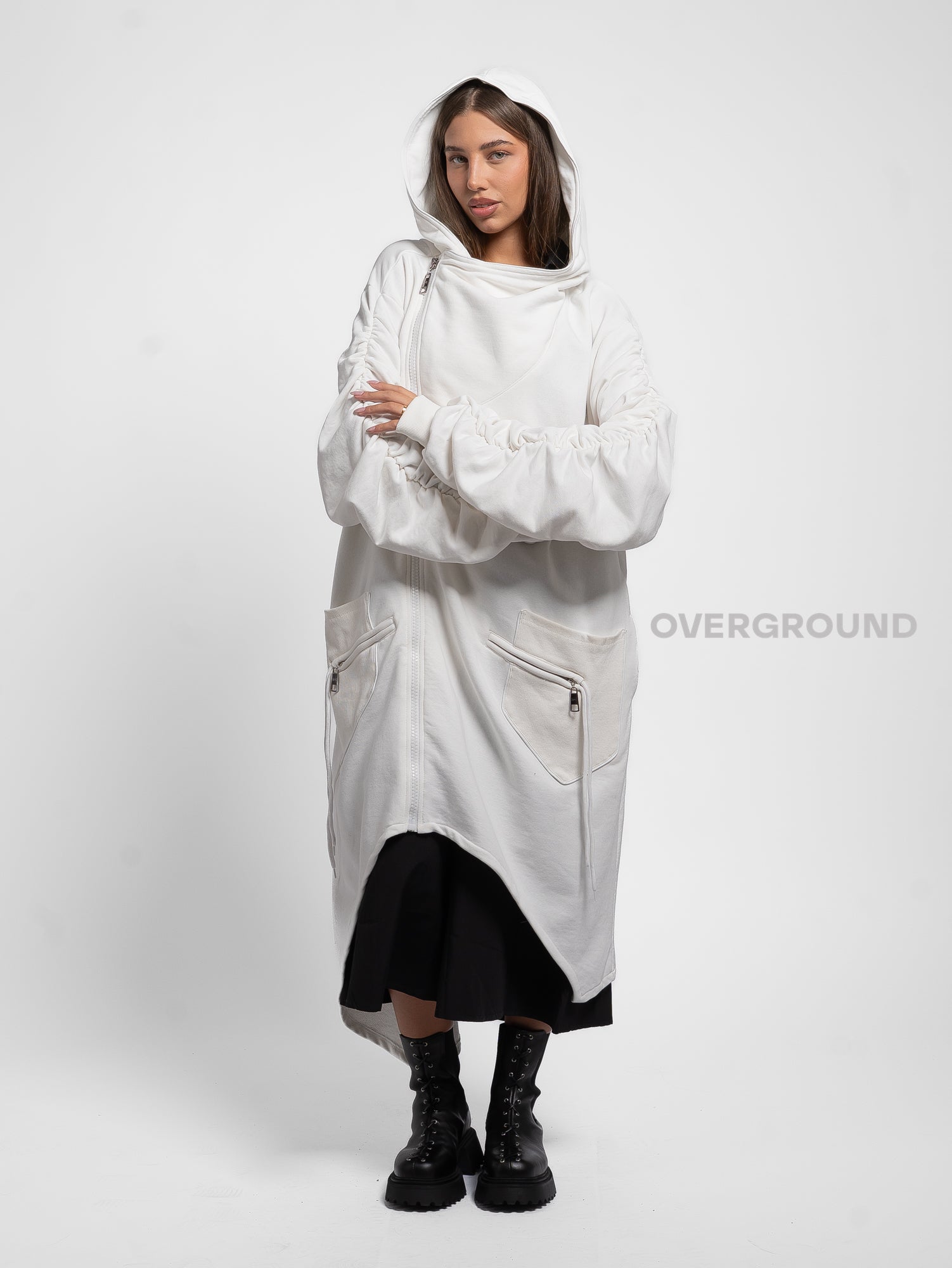 TRENCH FELPA LUNGA CON CERNIERA ASIMMETRICA - OVERGROUND STORE