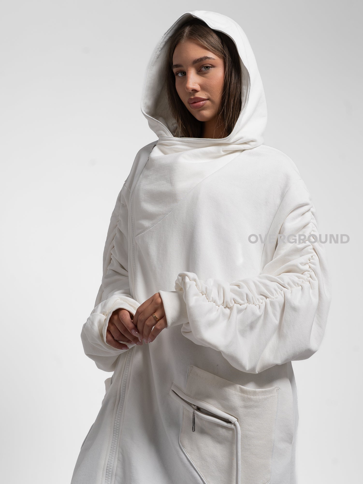 TRENCH FELPA LUNGA CON CERNIERA ASIMMETRICA - OVERGROUND STORE