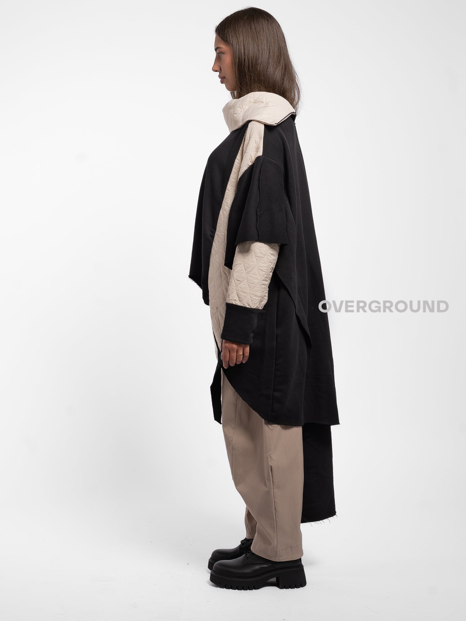 FELPA LUNGA OVER DOPPIO TESSUTO BICOLORE - OVERGROUND STORE