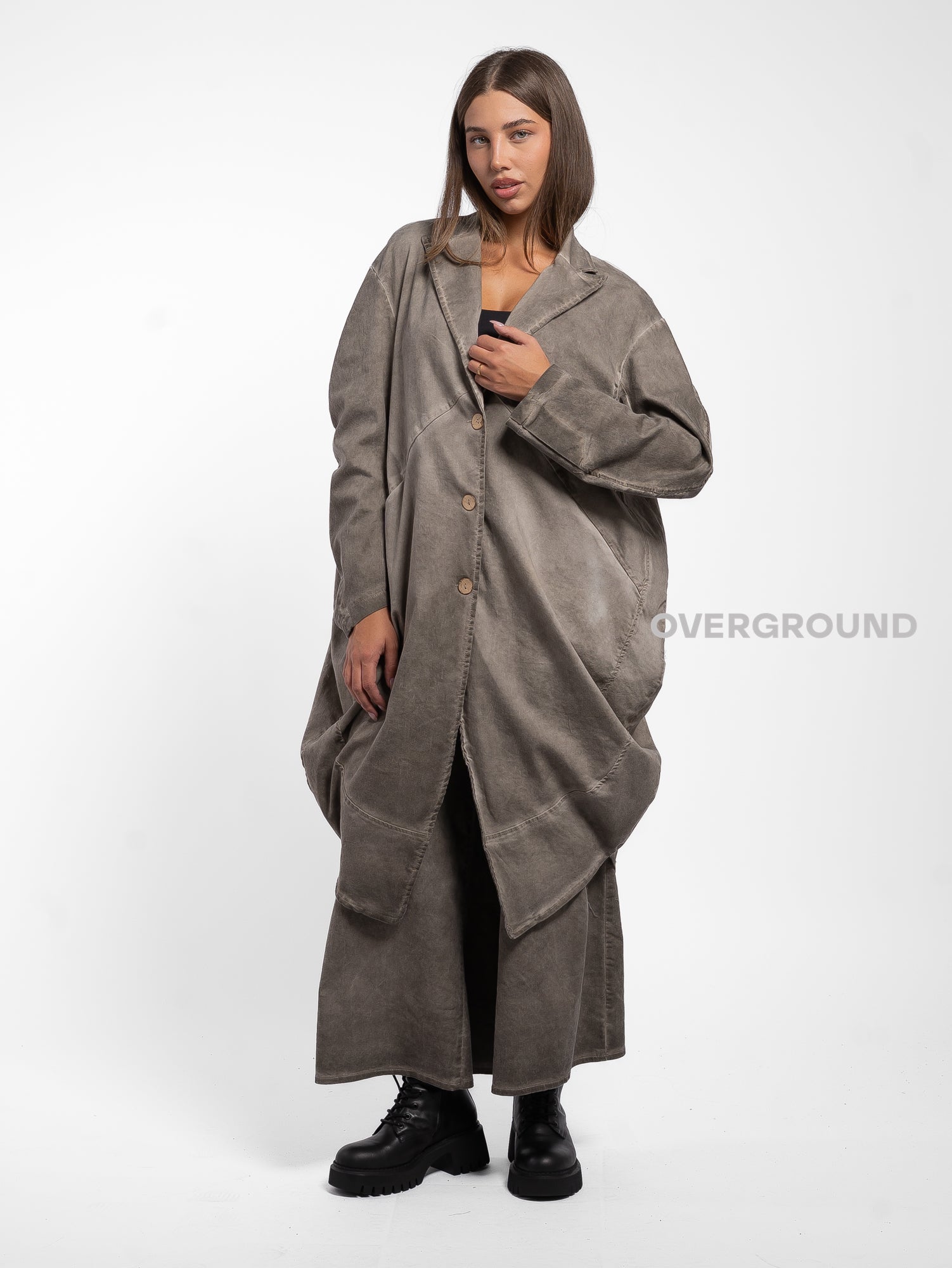 GIACCA SPOLVERINO OVER CON CUCITURE DAVANTI - OVERGROUND STORE