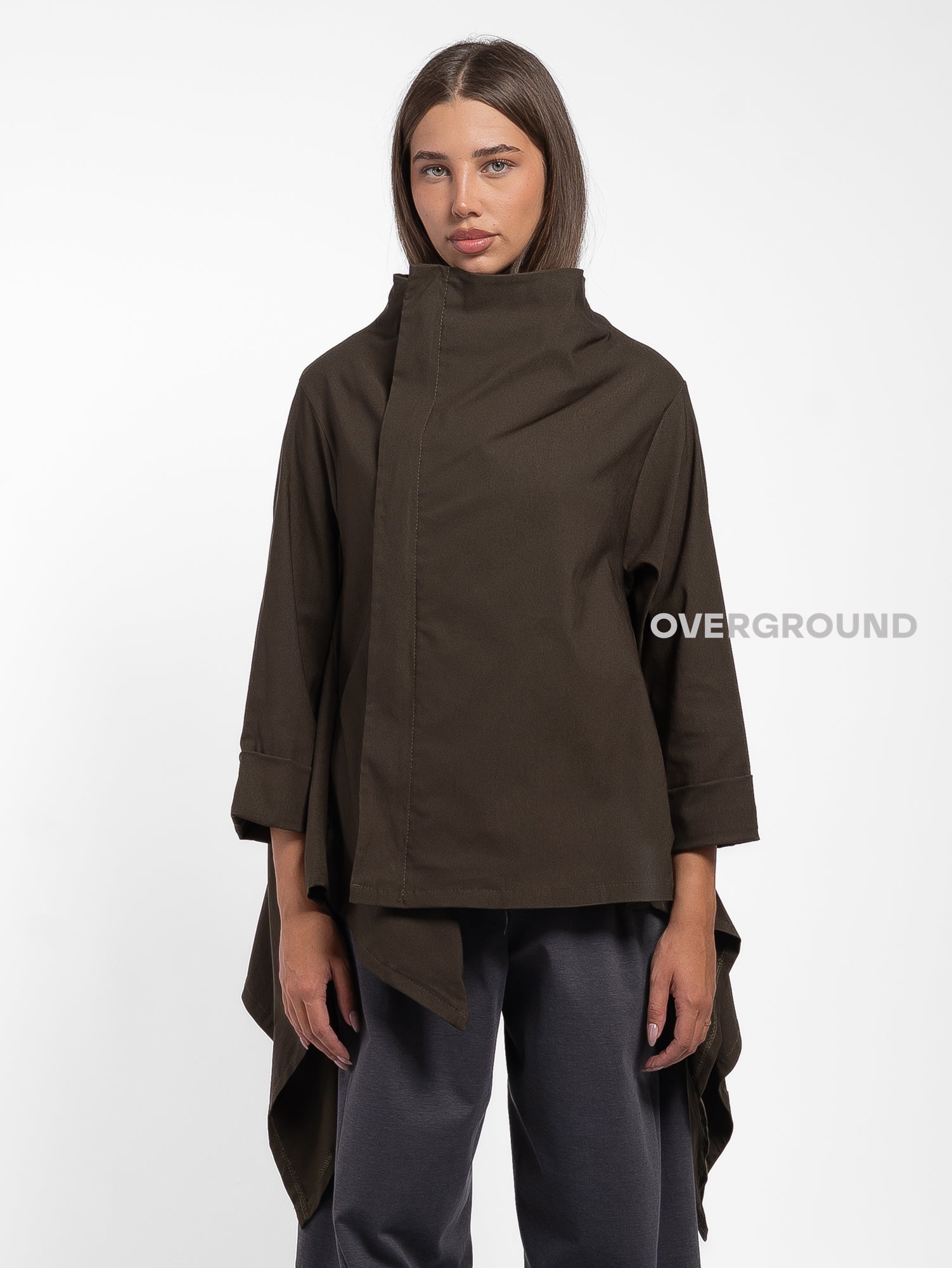 GIACCA SPOLVERINO ASIMMETRICA CON CERNIERA - OVERGROUND STORE