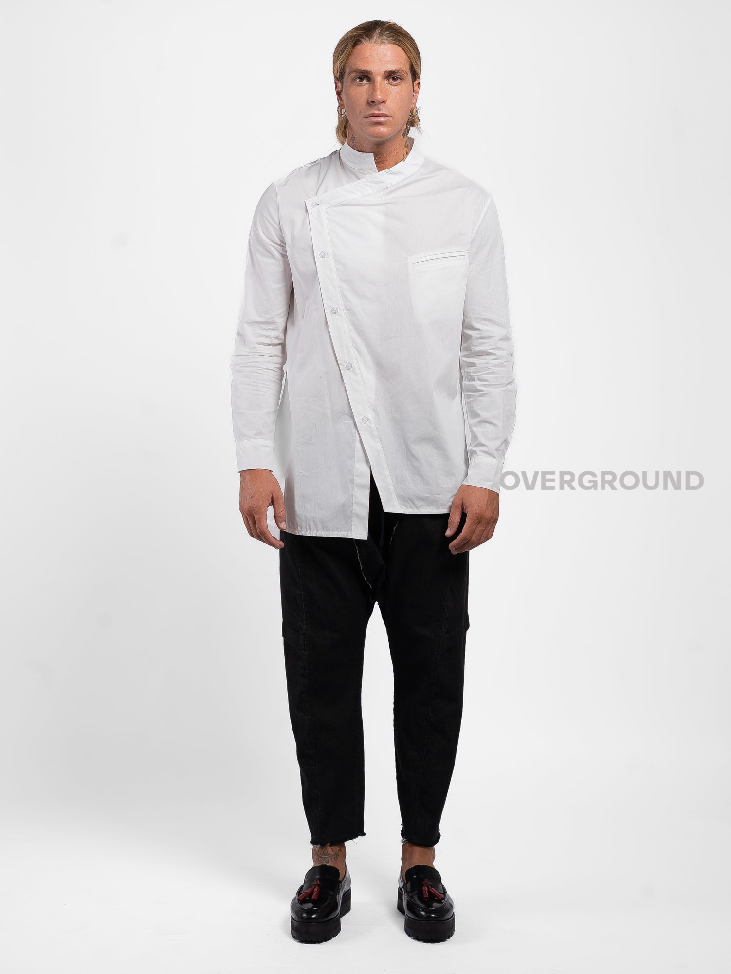 CAMICIA COLLO COREANA CON TASCHINO - OVERGROUND STORE