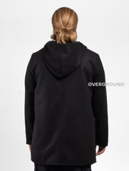 Giaccone asimmetrico con cappuccio e cerniera e bottoni - OVERGROUND STORE