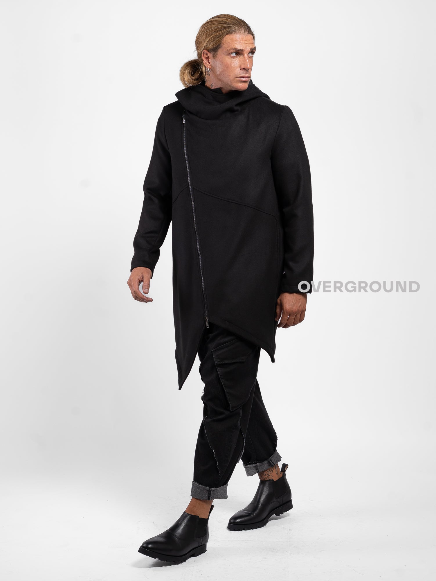 Giaccone con cerniera trasversale e bottone a chiudere - OVERGROUND STORE