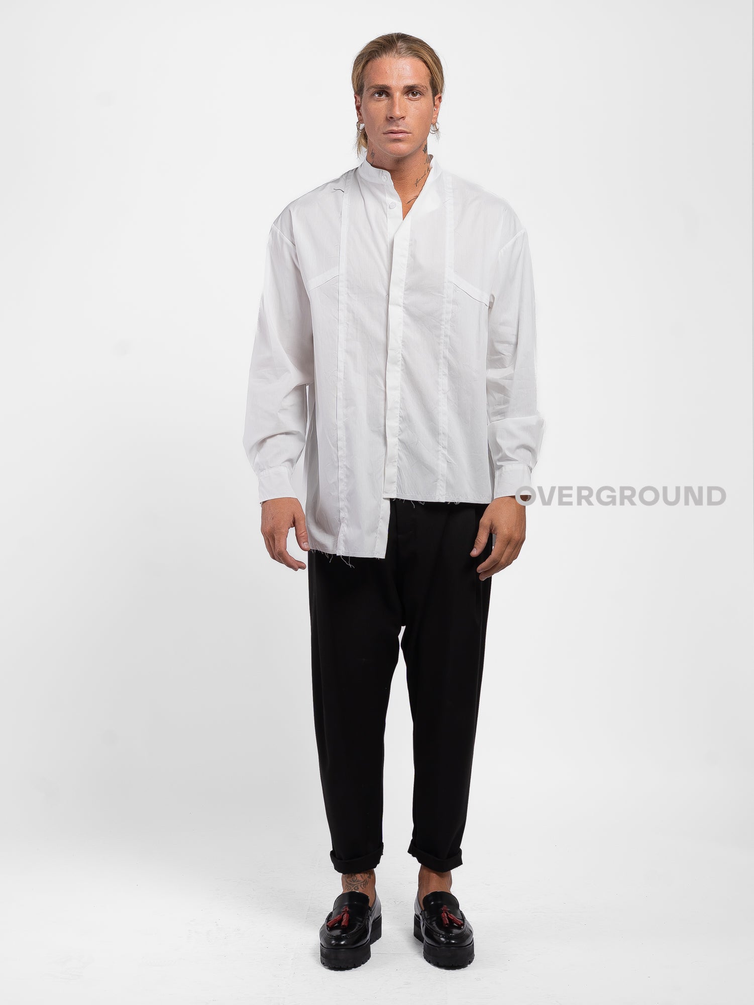 CAMICIA COLLO COREANA CON ABBOTTONATURA CENTRALE Z - OVERGROUND STORE