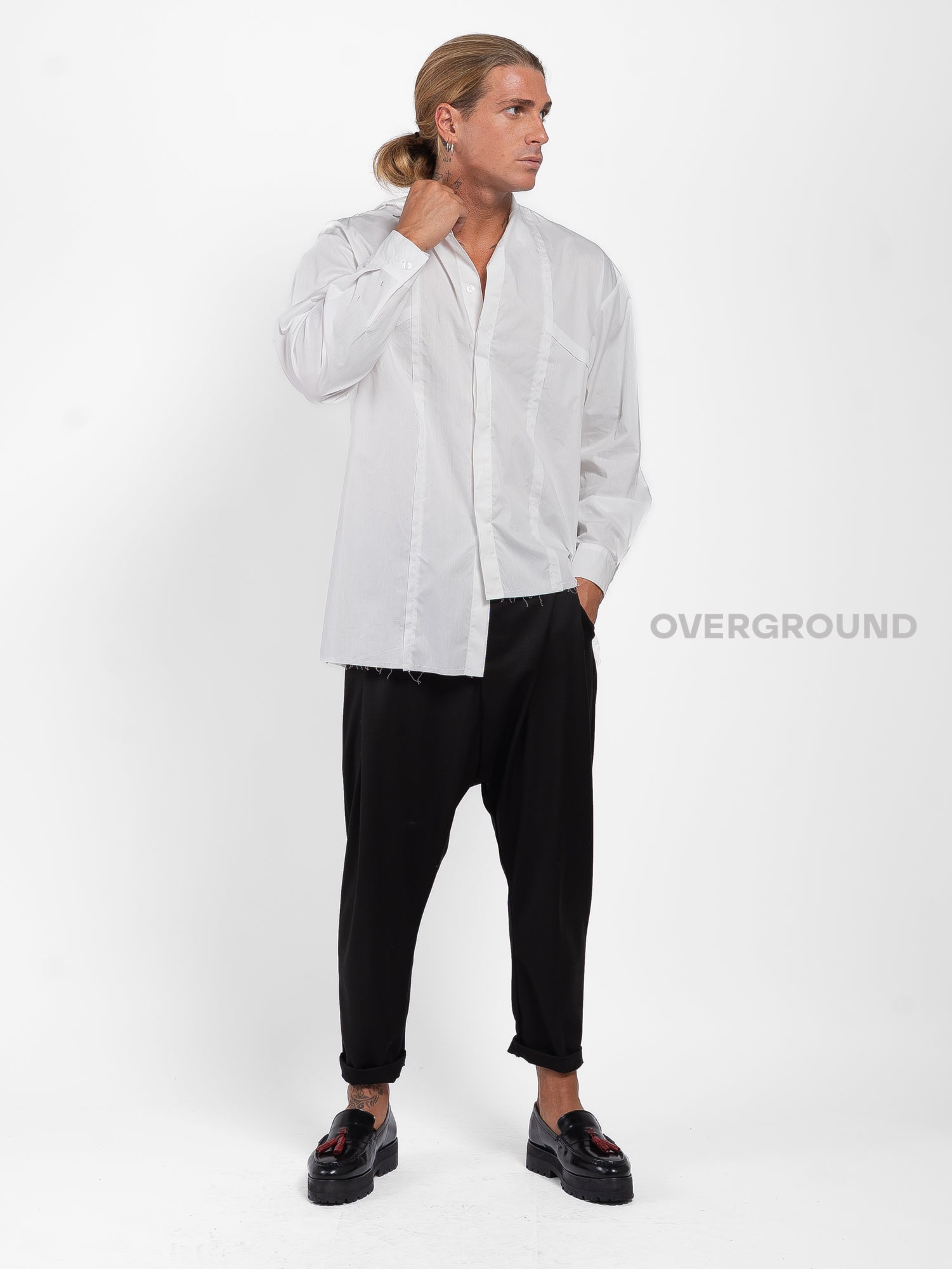 CAMICIA COLLO COREANA CON ABBOTTONATURA CENTRALE Z - OVERGROUND STORE