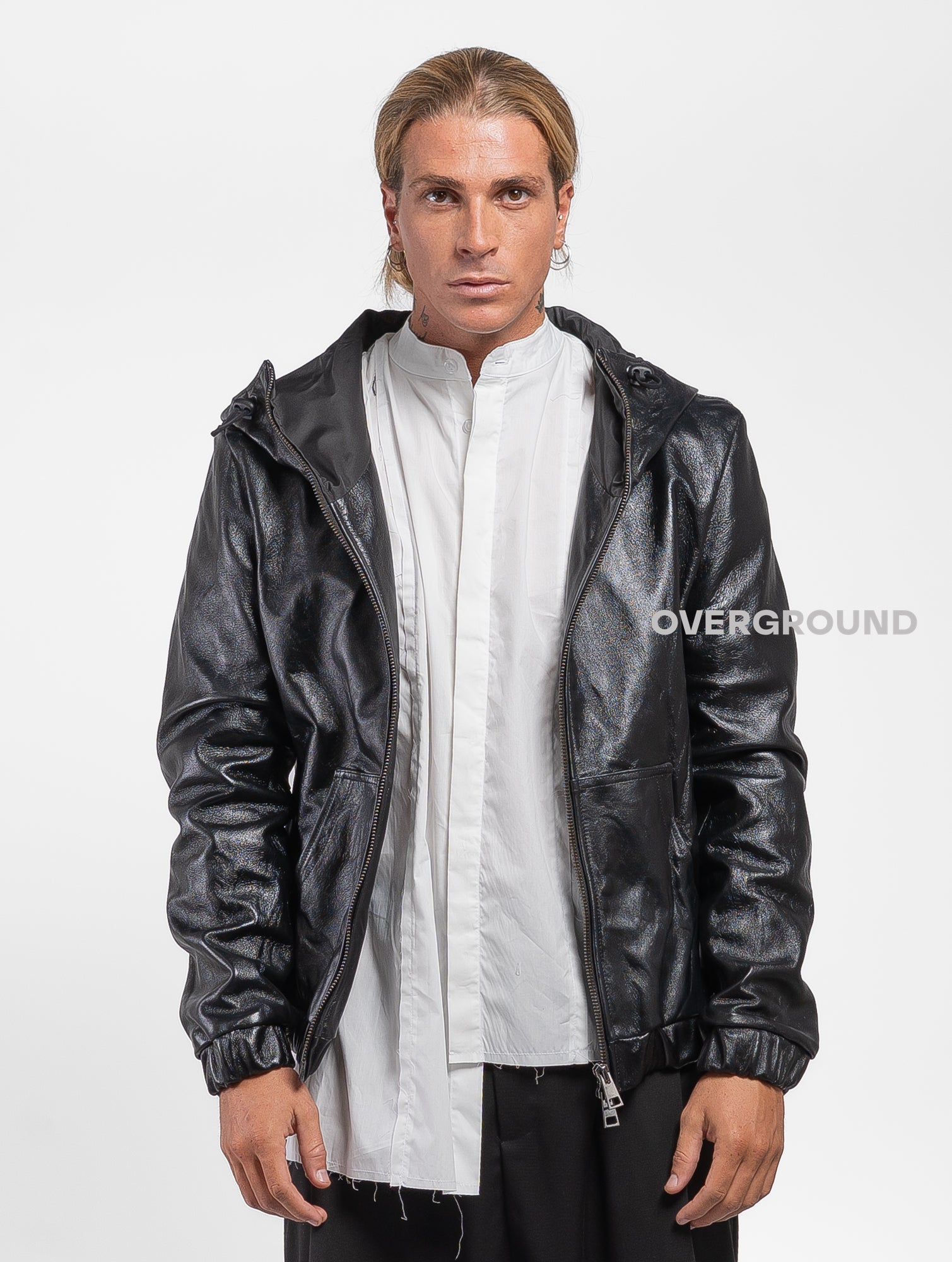 Giubbotto con cerniera in pelle - OVERGROUND STORE