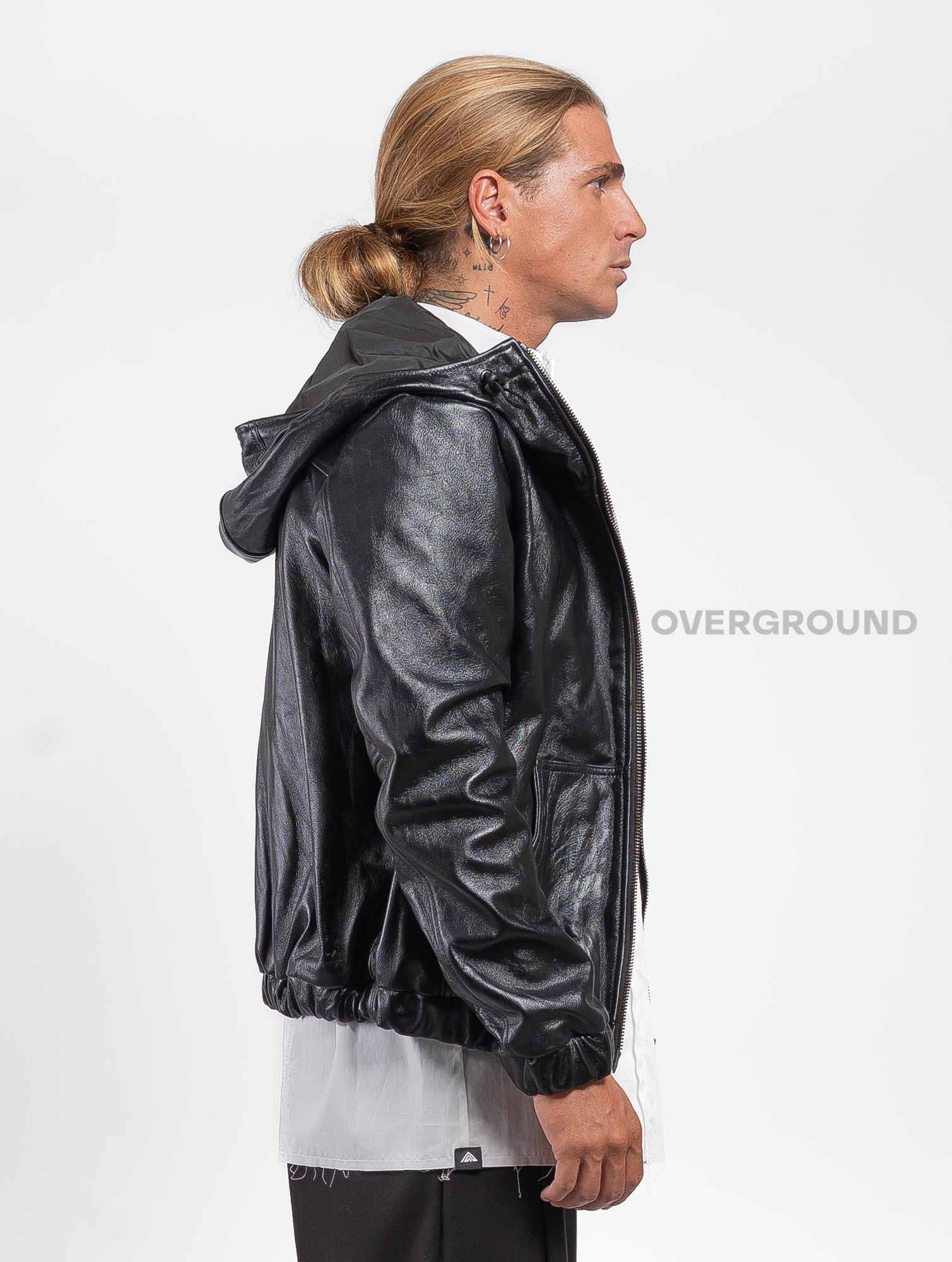 Giubbotto con cerniera in pelle - OVERGROUND STORE