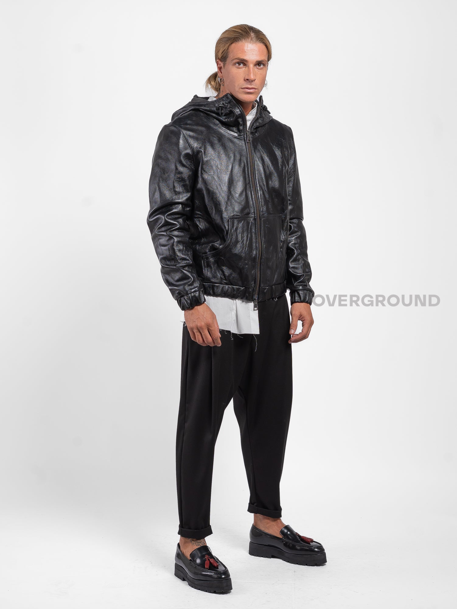 Giubbotto con cerniera in pelle - OVERGROUND STORE