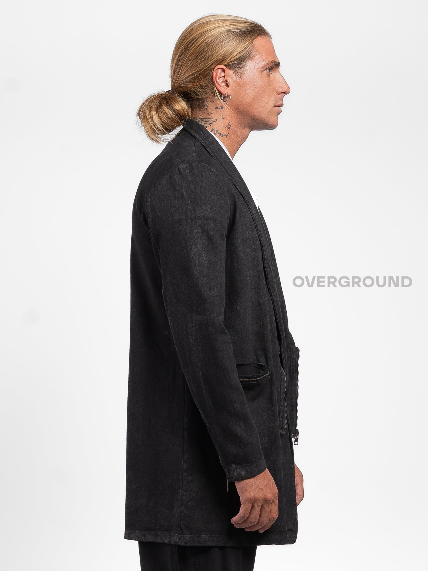 Giacca sciallata con cerniera e tasche davanti - OVERGROUND STORE